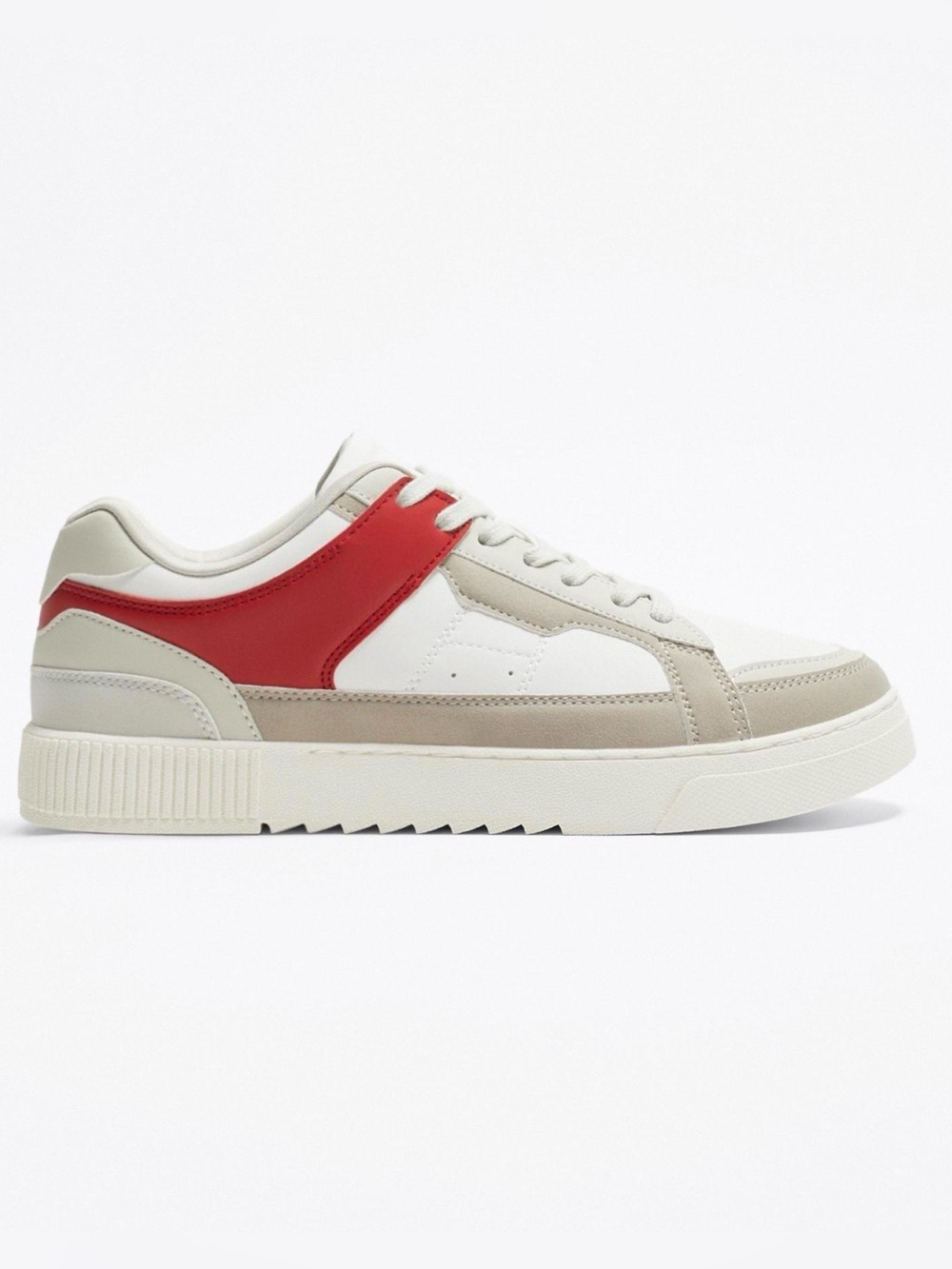 Zara Men's White and Red Casual Sneakers - Picture 1 of 17